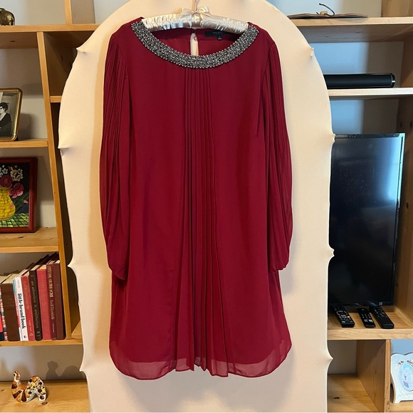 Burnt Red Chiffon Dress (Gently worn) - Picture 2 of 10